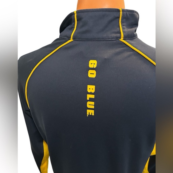 Michigan Wolverines Shirt Men’s Sz Large Navy 1/4 Zip Long Sleeve Colosseum Read - Picture 4 of 12